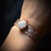 copper rainbow moonstone cuff for women genuine pure healing wrist arm stacker bracelet bangle wedding anniversary gifts for her rose gold white blue clear gem stone crystal southwestern cowgirl western unique one of a kind fine jewelry metalsmith