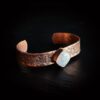 copper rainbow moonstone cuff for women genuine pure healing wrist arm stacker bracelet bangle wedding anniversary gifts for her rose gold white blue clear gem stone crystal southwestern cowgirl western unique one of a kind fine jewelry metalsmith