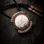 White Howlite & Copper Bolo Tie - Image 6
