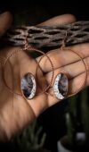 Copper Dendritic Opal Hoops