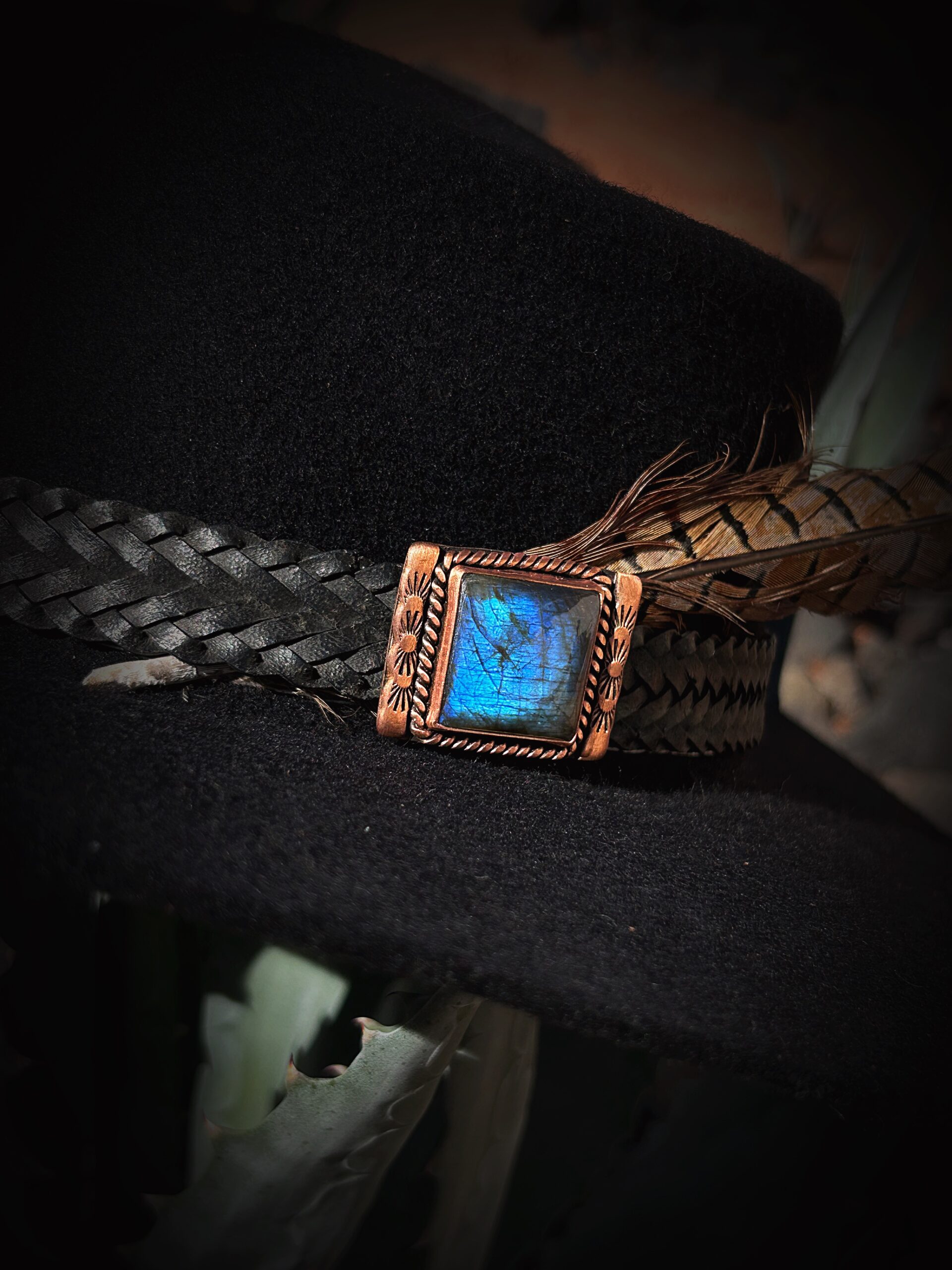 Labradorite & Copper Pin